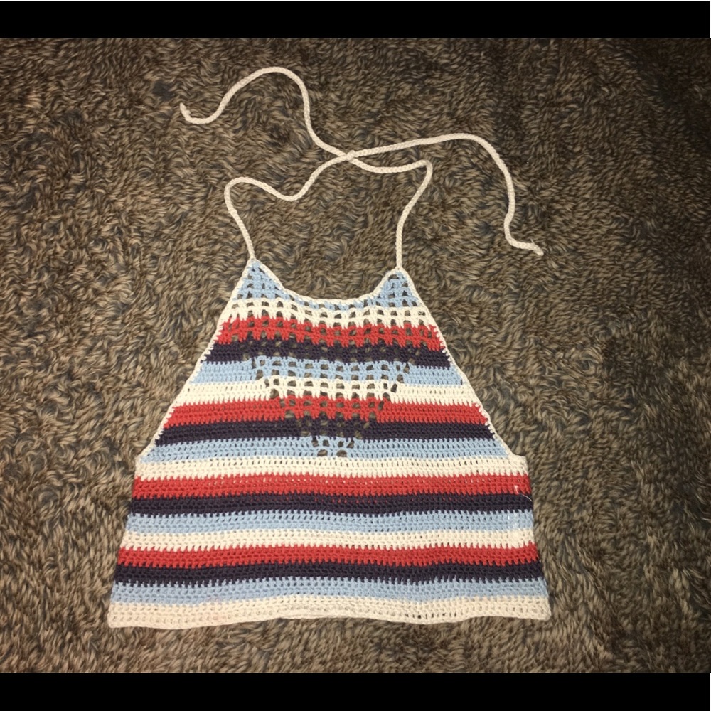 Colour block crop crochet